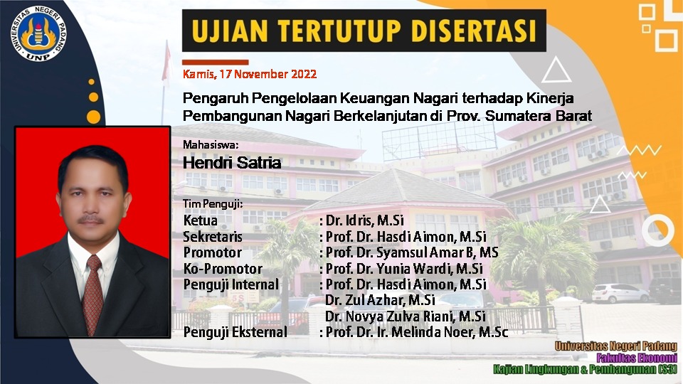 Ujian Tertutup Mahasiswa PSDKLP a.n Hendri Satria